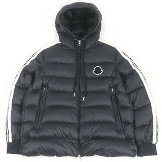 モンクレール(MONCLER)の極美品□MONCLER モンクレール 22-23AW STELLAIRE サイドライン ロゴワッペン WZIP ライト ダウンジャケット ブラック 6 ハンガー付き 正規品 メンズ(ダウンジャケット)