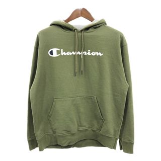 チャンピオン(Champion)のChampion チャンピオン AUTHENTIC オーセンティック スウェット パーカー ロゴ セージグリーン (メンズ L) 中古 古着 Q7795(パーカー)