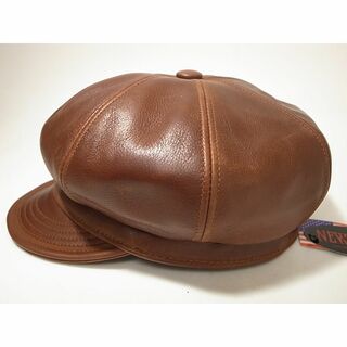ニューヨークハット(NEW YORK HAT)の米国製Vintage Leather Spitfire新品ビンテージ加工XL革製(キャスケット)