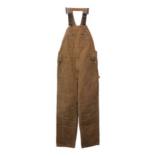 カーハート(carhartt)のCarhartt カーハート ダック ダブルニー ビブオーバーオール ライトブラウン (メンズ W36 L32) 中古 古着 Q7797(サロペット/オーバーオール)