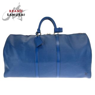 ルイヴィトン(LOUIS VUITTON)の美品 LOUIS VUITTON ルイヴィトン エピ キーポル55 トレドブルー ブルー 青 ゴールド金具 エピレザー M42955 ボストンバッグ ハンドバッグ メンズ 405961 【中古】(ボストンバッグ)