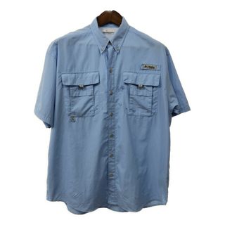 コロンビア(Columbia)のColumbia コロンビア PFG フィッシング 半袖シャツ アウトドア ライトブルー (メンズ M) 中古 古着 Q7819(シャツ)