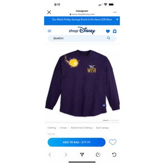 ディズニー(Disney)の新品  ディズニー ウィッシュ WISH スピリット 長袖トップス ロンＴ110(Tシャツ/カットソー)