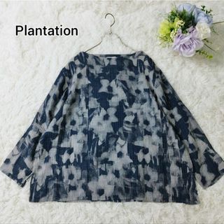 Plantation - 美品　プランテーション ガーゼコットン　花柄　ドルマン袖　M ゆったり