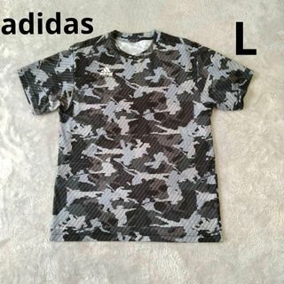 アディダス(adidas)のメンズadidas　アディダス　半袖tシャツ　柄物プリント　L　トレーニング(Tシャツ/カットソー(半袖/袖なし))