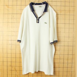 ラコステ(LACOSTE)の80s 90s フランス製 フレンチラコステ半袖 ポロシャツ ベージュM ss7(ポロシャツ)