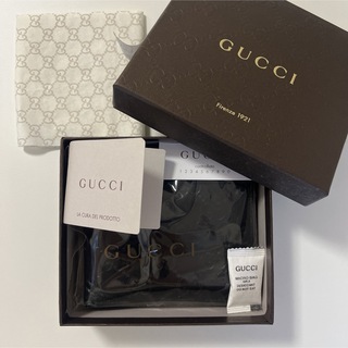 グッチ(Gucci)のGUCCI グッチ 二つ折り財布 ブラック 黒(折り財布)