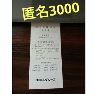 イオン(AEON)のエコス　株主優待　匿名3000(ショッピング)