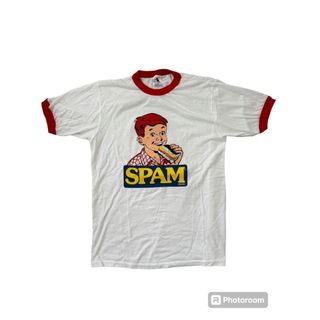 SPAM リンガーTシャツ　ビックロゴ　ホワイト(Tシャツ/カットソー(半袖/袖なし))