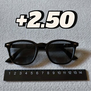 度数+2.50　240518　サンシニアグラス　黒　老眼鏡　ブルーライトカット(サングラス/メガネ)