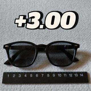 度数+3.00　240518　サンシニアグラス　黒　老眼鏡　ブルーライトカット(サングラス/メガネ)