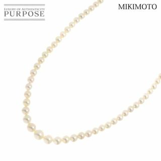 ミキモト(MIKIMOTO)のミキモト MIKIMOTO アコヤ真珠 8.1-4.5mm ネックレス 45cm SV シルバー パール 90229691(ネックレス)