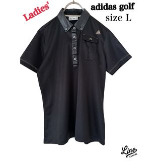 アディダス(adidas)のadidas golf アディダスゴルフ　ポロシャツ　レディースL ブラック　黒(ウエア)