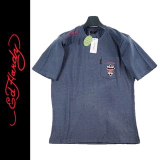エドハーディー(Ed Hardy)の【新品タグ付】Ed Hardy Tシャツ 半袖 ポケット付 ネイビー Mサイズ(Tシャツ/カットソー(半袖/袖なし))