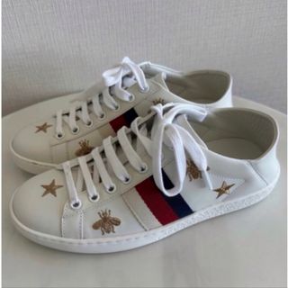 グッチ(Gucci)のGucci グッチ　レザースニーカー　星蜂34ハーフ(スニーカー)