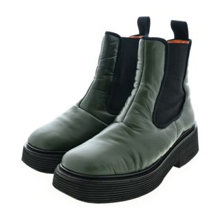 マルニ(Marni)のMARNI マルニ ブーツ EU38(24.5cm位) 緑x黒 【古着】【中古】(ブーツ)