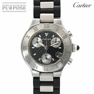 カルティエ(Cartier)のカルティエ Cartier マスト21 クロノスカフSM ヴァンティアン W10198U2 クロノグラフ ヴィンテージ デイト クォーツ Must 21 VLP 90234319(腕時計)