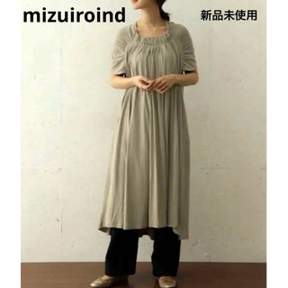 mizuiro ind - 【新品未使用】mizuiroind  完売品 ギャザーネックフレアワンピース
