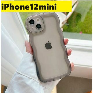 iPhone12mini★ウェーブなみなみ透明ケース iPhoneケース 可愛い