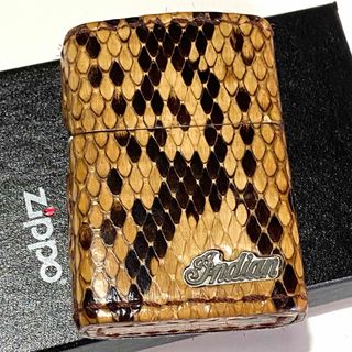 ジッポー(ZIPPO)のZippo インディアン パイソン 蛇革 本革巻き ジッポー オイルライター(タバコグッズ)