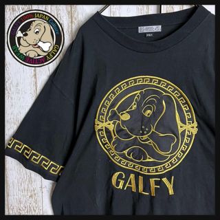 ガルフィー(GALFY)の【即完売モデル】ガルフィー☆ゴールド刺繍ビッグロゴTシャツ 人気Lサイズ 黒(Tシャツ/カットソー(半袖/袖なし))