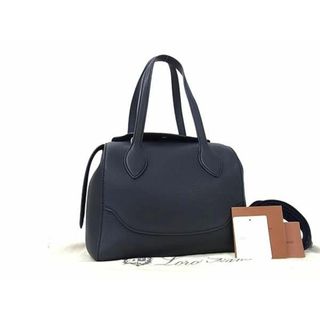 LORO PIANA - ■新品■未使用■ Loro Piana ロロピアーナ レザー クロスボディ ハンドバッグ トート ショルダー 斜め掛け ブラック系 AZ4041 