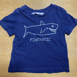 エイチアンドエム(H&M)のH&M Tシャツ サメ ネイビー トップス キッズ 半袖 半袖Tシャツ 90(Tシャツ/カットソー)