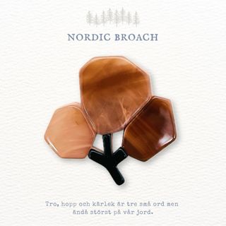 Nordic broach 北欧風 アクリル ブローチ ブランチ ローズピンク(ブローチ/コサージュ)