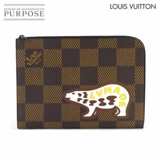 ルイヴィトン(LOUIS VUITTON)の未使用 展示品 ルイ ヴィトン LOUIS VUITTON ダミエ ジャイアント LVスクエアード ポシェット ジュール クラッチ バッグ N60390 VLP 90233837(セカンドバッグ/クラッチバッグ)