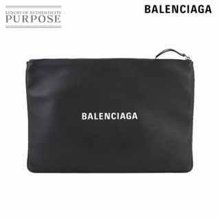 バレンシアガ(Balenciaga)の新品同様 バレンシアガ BALENCIAGA エブリデイ ショッピング クリップ L クラッチ バッグ レザー ブラック 485112 VLP 90234457(セカンドバッグ/クラッチバッグ)