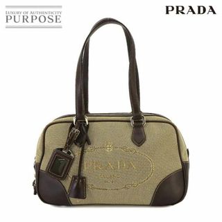 プラダ(PRADA)の未使用 展示品 プラダ PRADA ロゴ ジャガード ショルダー バッグ キャンバス レザー ベージュ ブラウン BL0262 VLP 90235644(ショルダーバッグ)