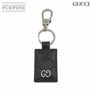 グッチ(Gucci)のグッチ GUCCI グッチシマ ドリアン キーホルダー レザー ブラック シルバー 金具 VLP 902335722(キーホルダー)