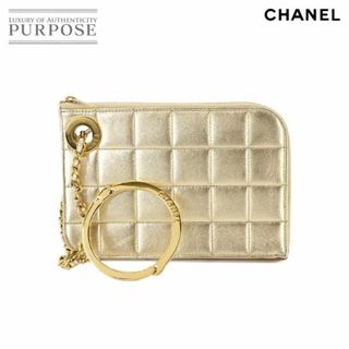 シャネル(CHANEL)のシャネル CHANEL チョコバー チェーン クラッチ バッグ レザー ゴールド 金具 ヴィンテージ VLP 90235840(クラッチバッグ)