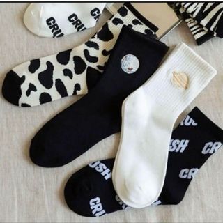 ENDO SOCKS黒白シリーズシンプルデザインのジュニアソックス大人靴下(靴下/タイツ)