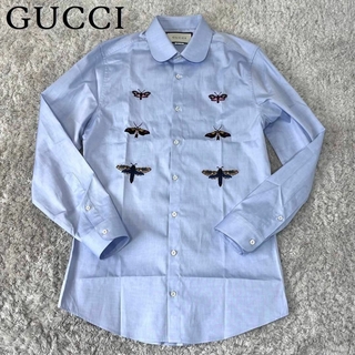 Gucci - 【極美品】GUCCI グッチ バタフライ 刺繍 ダンガリー 長袖シャツ 38