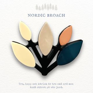 Nordic broach 北欧風 アクリル ブローチ カラフル リーフ(ブローチ/コサージュ)