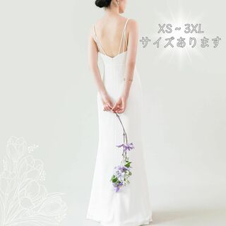シンプル　ウエディングドレス　結婚式　前撮り　韓国　ソフトマーメイド　ストラップ(ウェディングドレス)