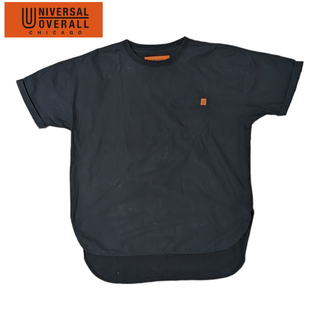 ユニバーサルオーバーオール(UNIVERSAL OVERALL)のUNIVERSAL OVERALL ブラック 切り替え ポケット 半袖Tシャツ(Tシャツ/カットソー(半袖/袖なし))