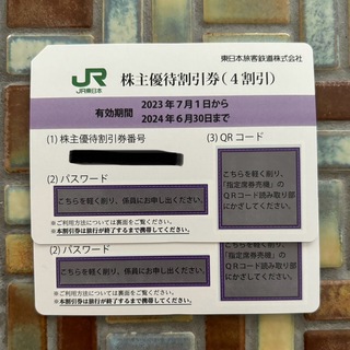 ジェイアール(JR)の東日本旅客鉄道 株主優待 株主優待券2枚 有効期限2024.06.30(その他)