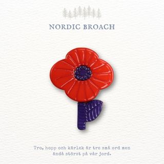 Nordic broach 北欧風 アクリル ブローチ 小さなお花 レッド(ブローチ/コサージュ)