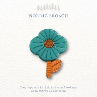 Nordic broach 北欧風 アクリル ブローチ 小さなお花 グリーン(ブローチ/コサージュ)