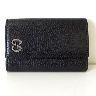 グッチ(Gucci)のグッチ キーケース インターロッキングG キーリング付 6連 レザー 黒(キーケース)