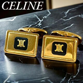 セリーヌ(celine)の美品 CELINE セリーヌ カフス トリオンフ ロゴ セット ゴールド メンズ(カフリンクス)
