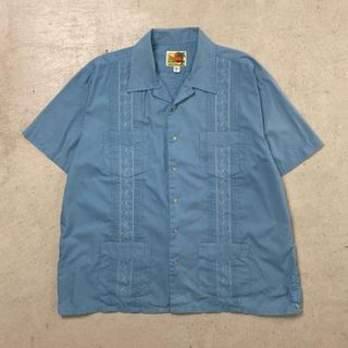 GUAYABERA キューバシャツ メキシカンシャツ オープンカラー 開襟 メンズ2XL相当(シャツ)