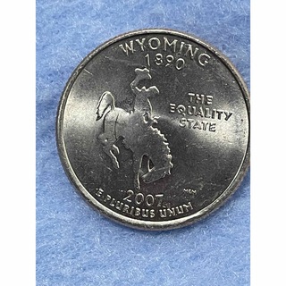 アメリカ25セント  記念硬貨Wyoming   2007-4-D(貨幣)