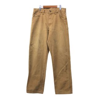 ディッキーズ(Dickies)のDickies ディッキーズ ダック ワークパンツ ライトブラウン (メンズ W35) 中古 古着 Q7890(その他)