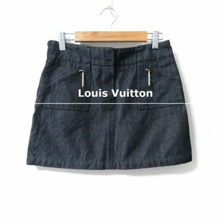 ルイヴィトン(LOUIS VUITTON)の極美品 ルイヴィトン ジッパーフライ ミニ丈 デニムスカート ミニスカート(ミニスカート)