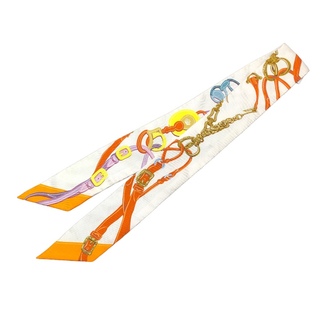 エルメス(Hermes)の　エルメス HERMES ツイリー BRIDE DE GALA APPLIQUE オレンジ系 シルク100% ユニセックス スカーフ(バンダナ/スカーフ)