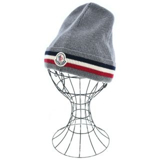 モンクレール(MONCLER)のMONCLER モンクレール ニットキャップ・ビーニー - グレーx赤x紺等 【古着】【中古】(ニット帽/ビーニー)