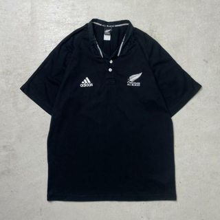 90年代 adidas アディダス 半袖 NEW ZEALAND ALL BLACKS ラガーシャツ メンズL相当